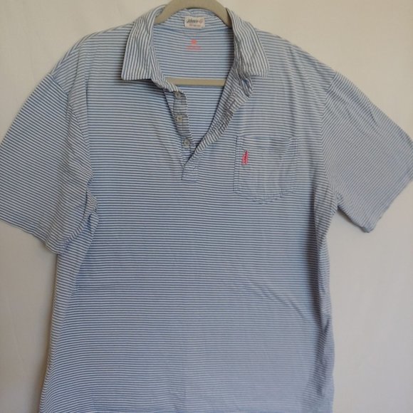 Johnnie O striped mens blue and white short sleeve teeshirt XL - Picture 1 of 13